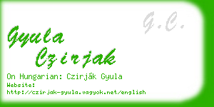 gyula czirjak business card